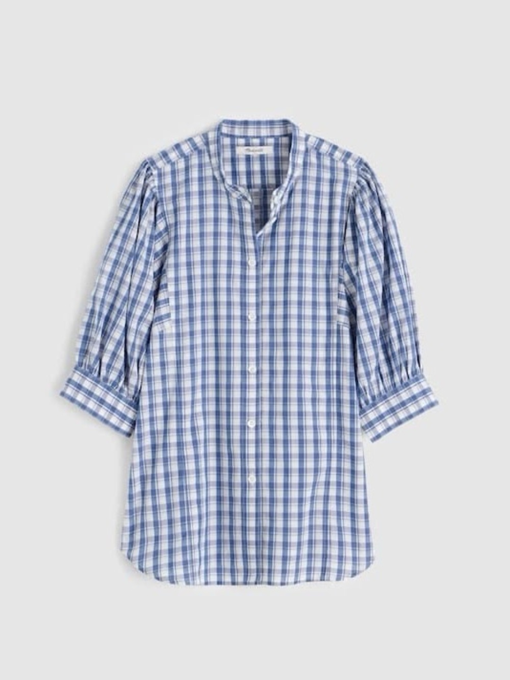 Madewell Puff Sleeve Band Collar Shirt